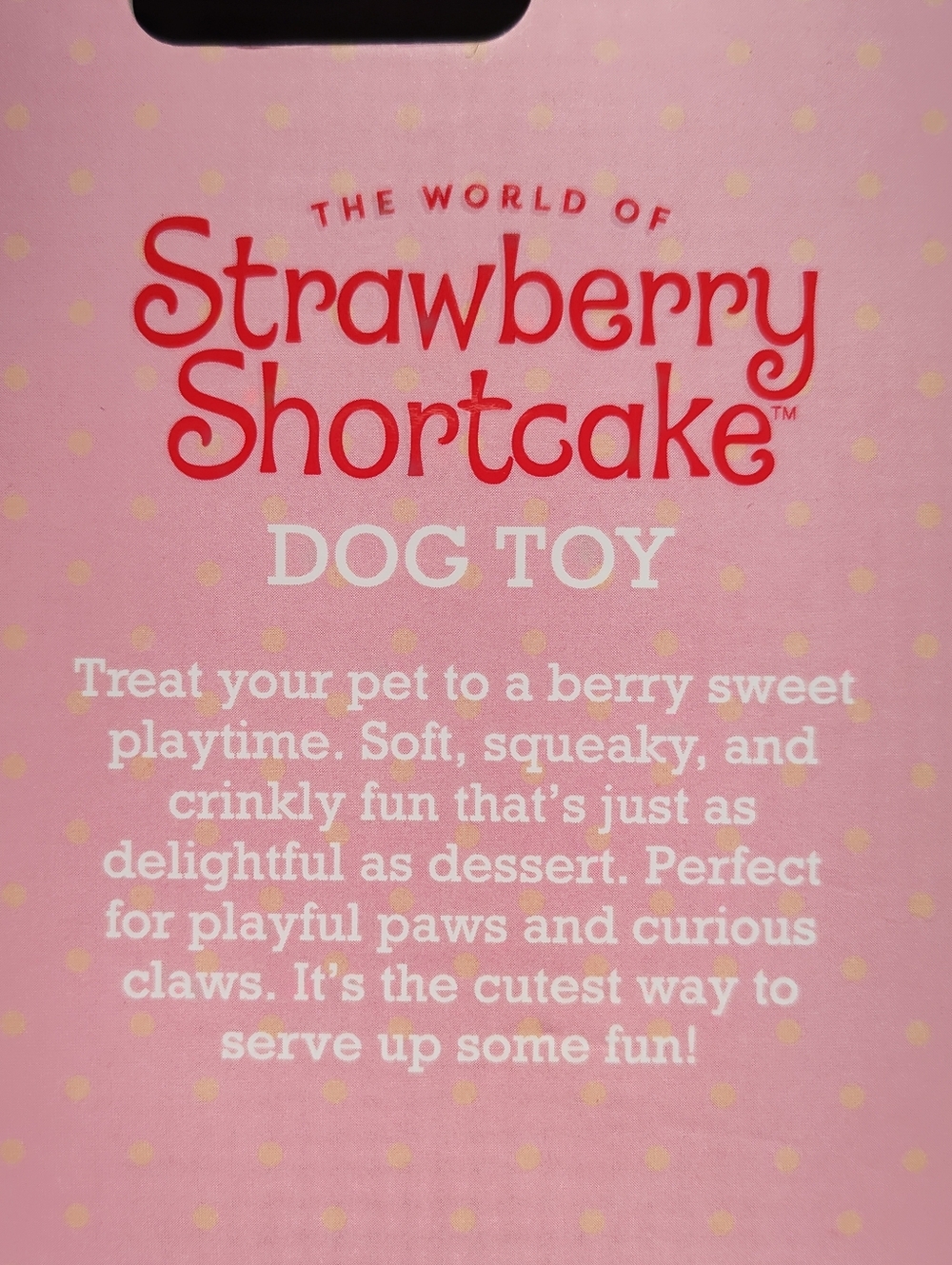 Strawberry Shortcake Plush Crinkle and Squeak Dog Toy - Picture 4 of 5